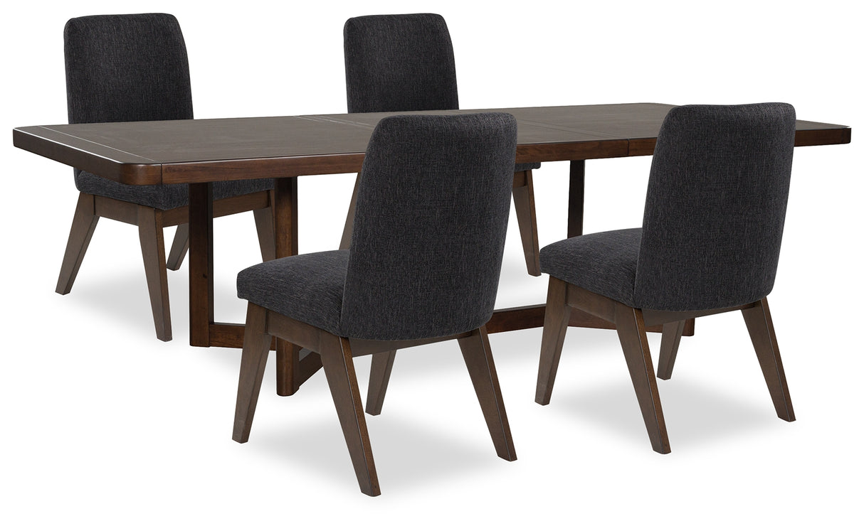 Dilenno Dining Table and 4 Chairs in Dark Brown from Ashley - Luna Furniture