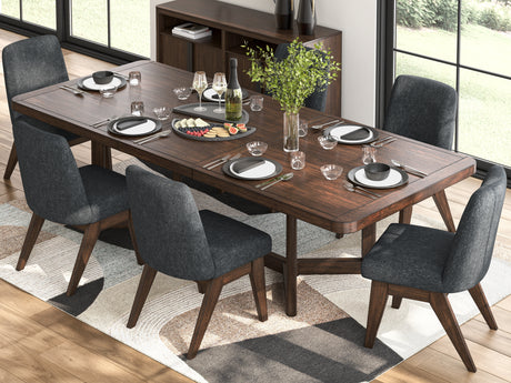 Dilenno Dark Brown Extendable Dining Room Set from Ashley - Luna Furniture