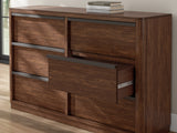 Dilenno King Canopy Bed with Dresser and Nightstand in Dark Brown from Ashley - Luna Furniture