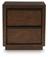 Dilenno Queen Canopy Bed with Mirrored Dresser and Nightstand in Dark Brown from Ashley Furniture - Luna Furniture