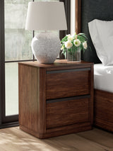 Dilenno Queen Canopy Bed with Mirrored Dresser and Nightstand in Dark Brown from Ashley Furniture - Luna Furniture