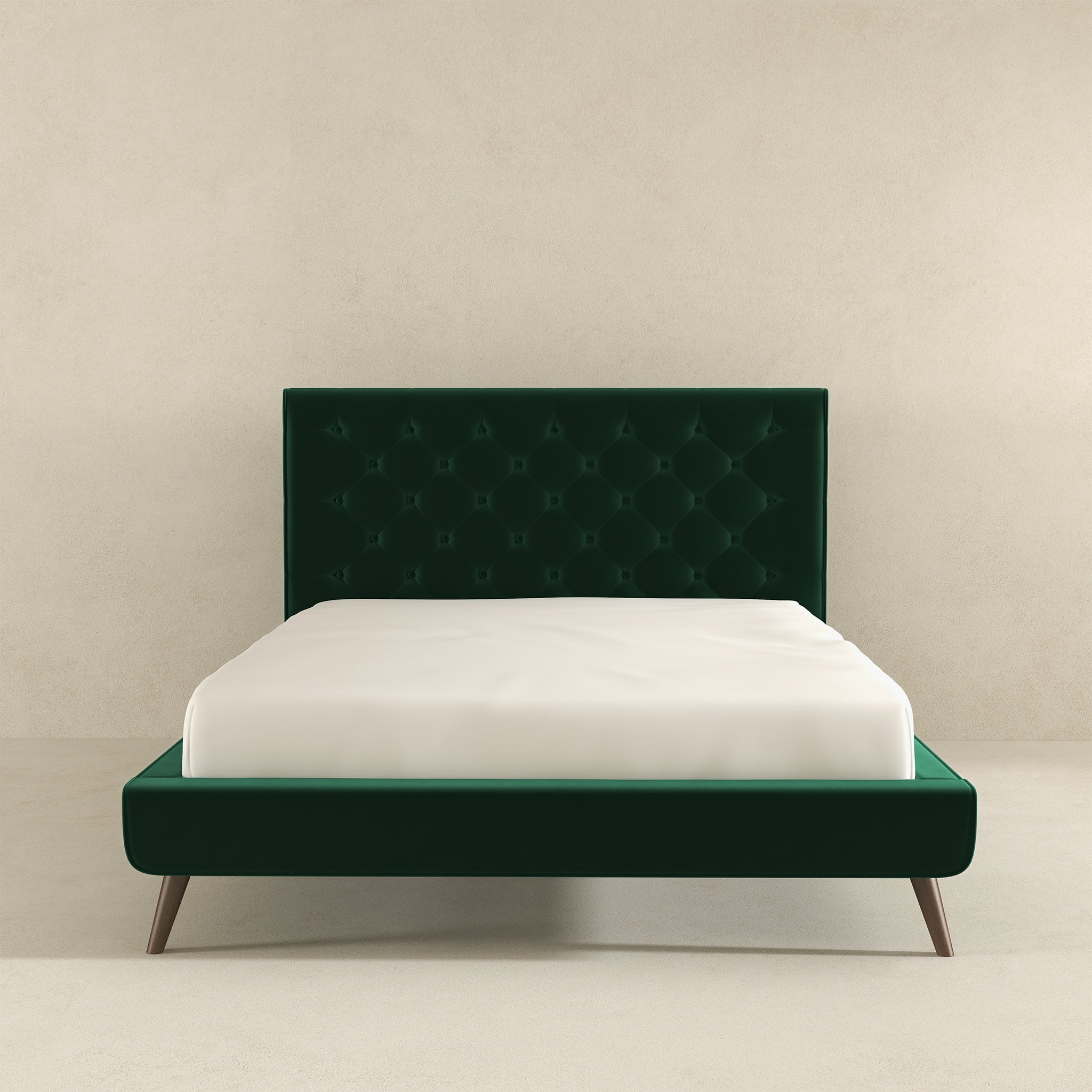Dillon Velvet Platform Bed Queen / Emerald Green – Luna Furniture