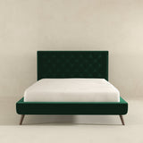 Dillon Velvet Platform Bed Queen / Emerald Green from Ashcroft Furniture - Luna Furniture
