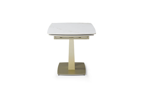 109 White/Gold Ceramic Dining Table and 4 Armchairs from ESF Furniture - Luna Furniture
