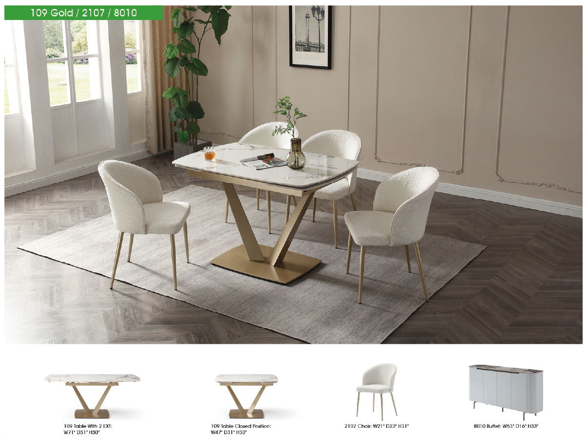 109 Table Gloss Golden Jade from ESF Furniture - Luna Furniture