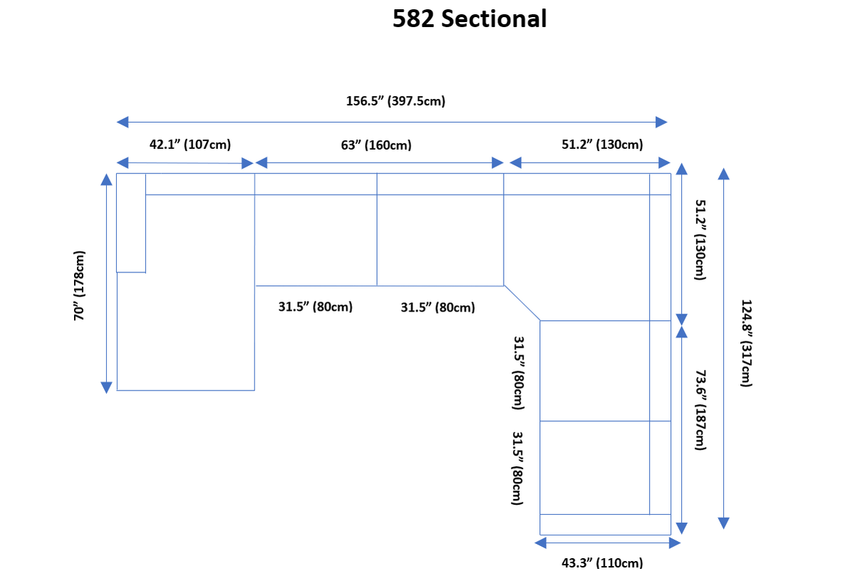 582 Sectional Right from ESF Furniture - Luna Furniture