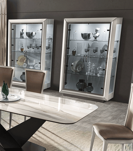 Elite White 2 Door China Cabinet from ESF Furniture - Luna Furniture