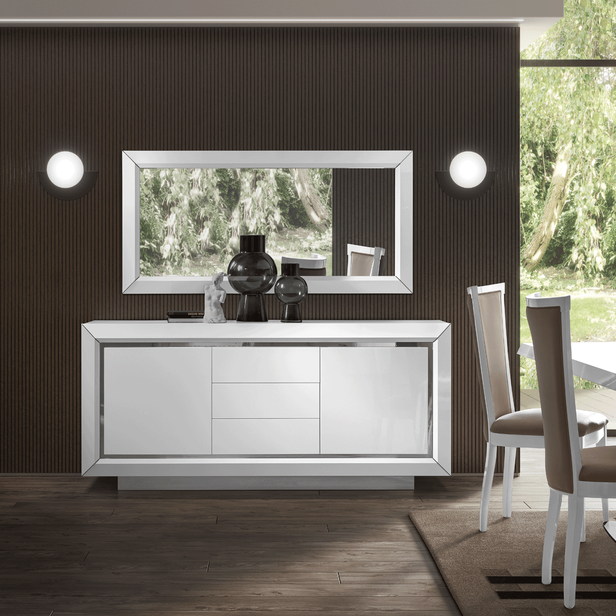 3 Door buffet w/ drawers from ESF Furniture - Luna Furniture