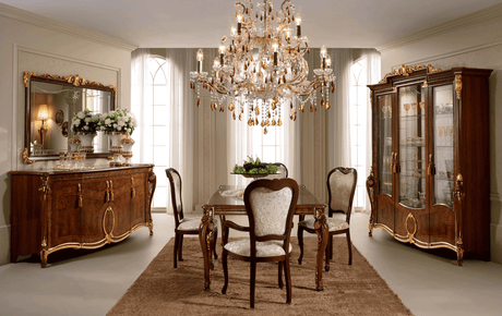 Donatello Dining Room Set with 4 Sovrana Chairs from ESF Furniture - Luna Furniture