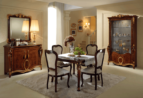 Donatello Brown 3-Door China w/Glass Back Panel from ESF Furniture - Luna Furniture