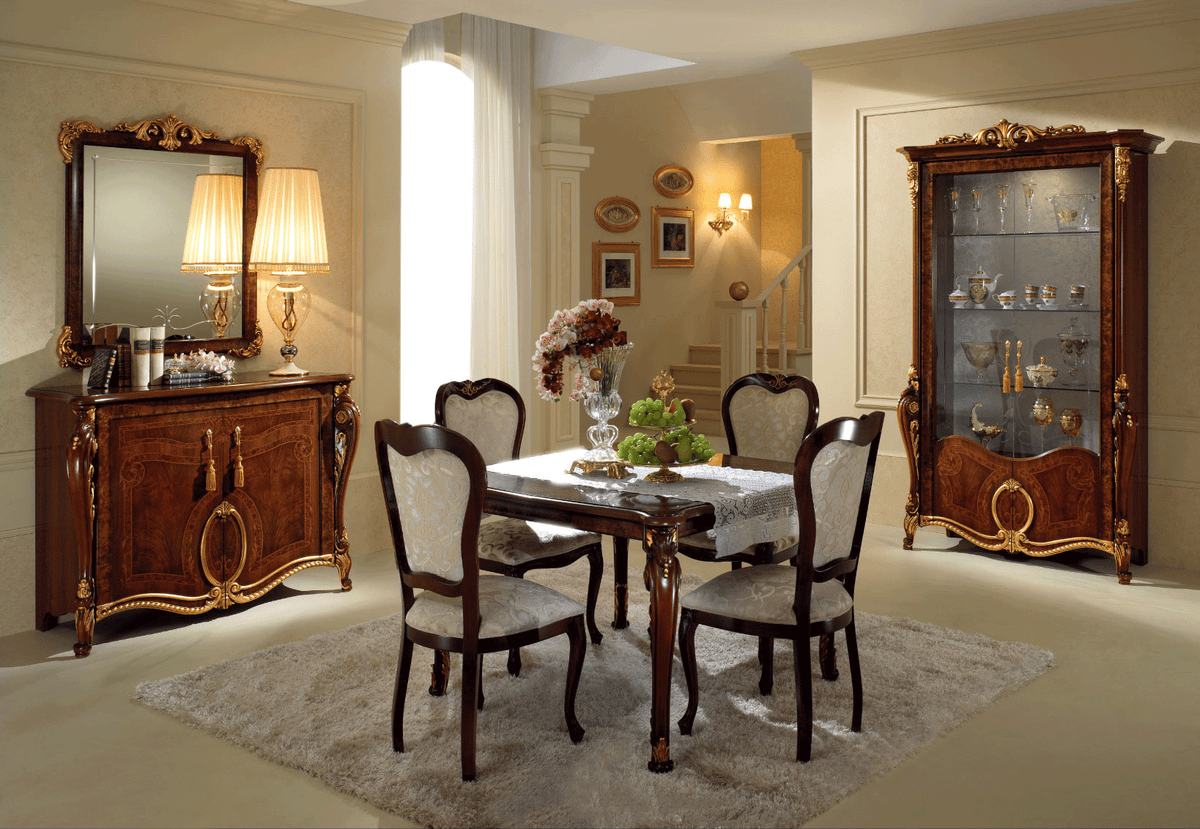 Donatello Dining Room Set with 4 Sovrana Chairs from ESF Furniture - Luna Furniture