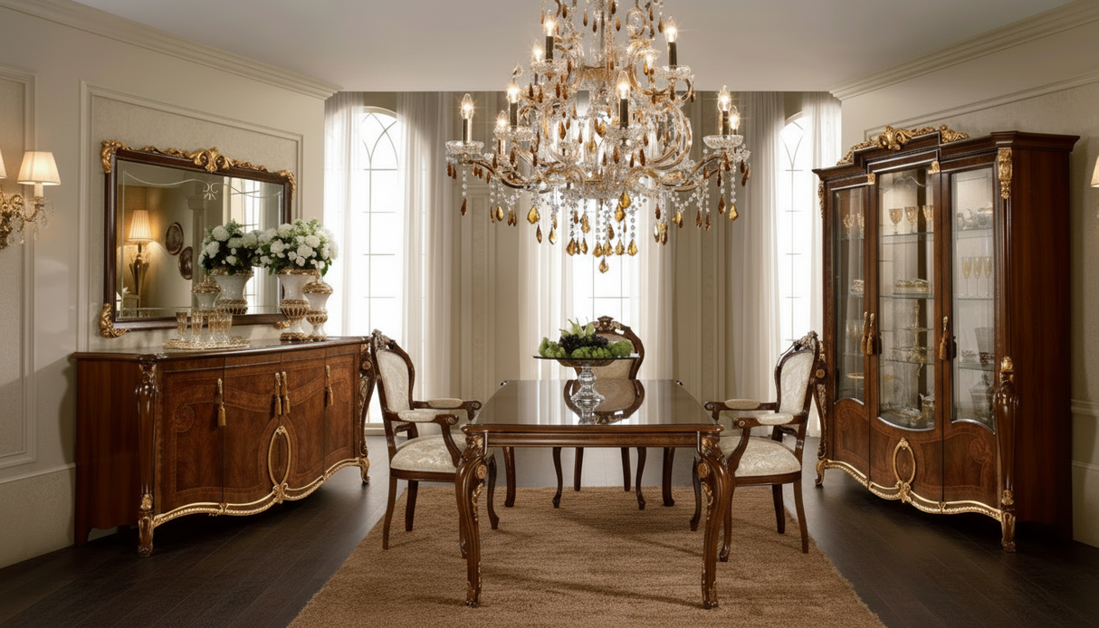 Donatello 3-Door China w/Glass Back Panel from ESF Furniture - Luna Furniture