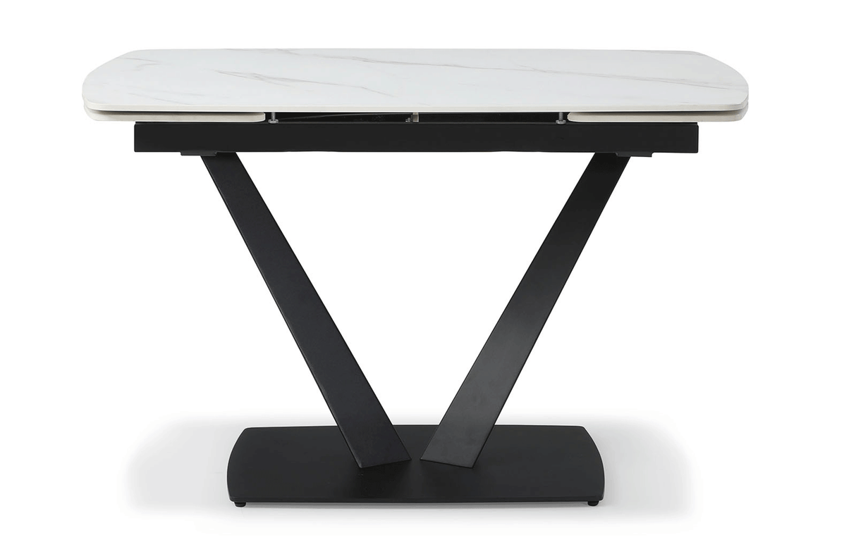 109 Dining Table w/ Extension White Ceramic from ESF Furniture - Luna Furniture