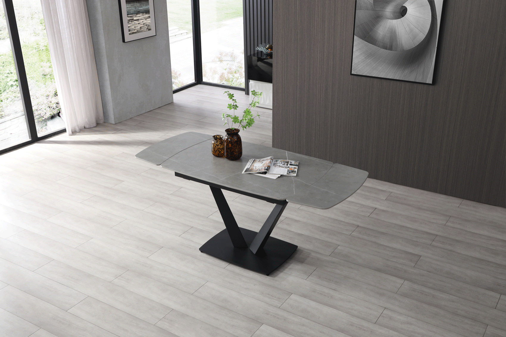 109 Dining Table Grey Ceramic from ESF Furniture - Luna Furniture