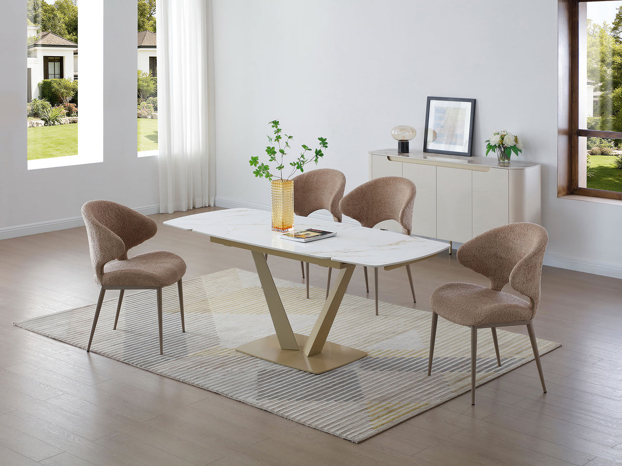 109 Table Golden with 1442 chairs Dining Table and 4 Chairs from ESF Furniture - Luna Furniture