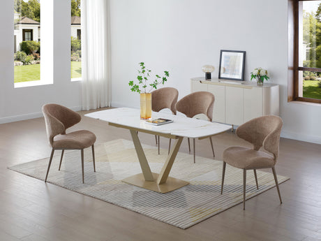 109 Table Golden with 1442 chairs Dining Table and 4 Chairs from ESF Furniture - Luna Furniture