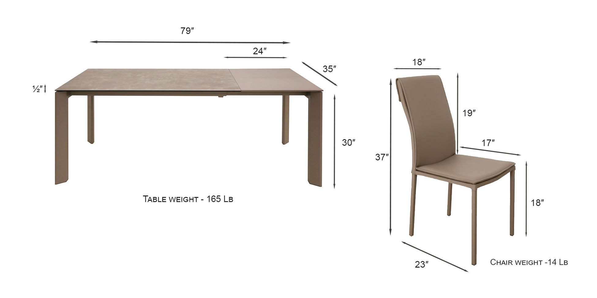 Dining table + 6x Chairs from ESF Furniture - Luna Furniture
