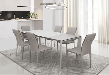 Aurora Silver 7-Piece Dining Set from ESF Furniture - Luna Furniture