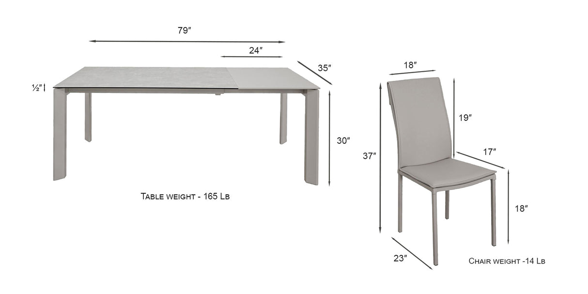 Dining table + 6x Chairs from ESF Furniture - Luna Furniture