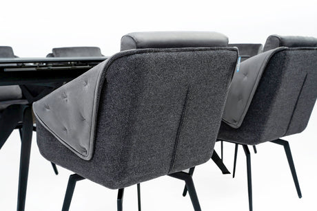 Aurora Onyx 7-Piece Dining Set from ESF Furniture - Luna Furniture