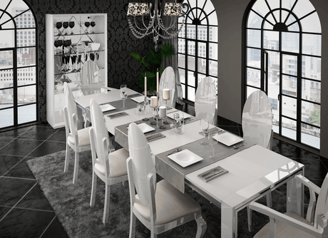 Carmen White Dining Table and 4 Chairs from ESF Furniture - Luna Furniture