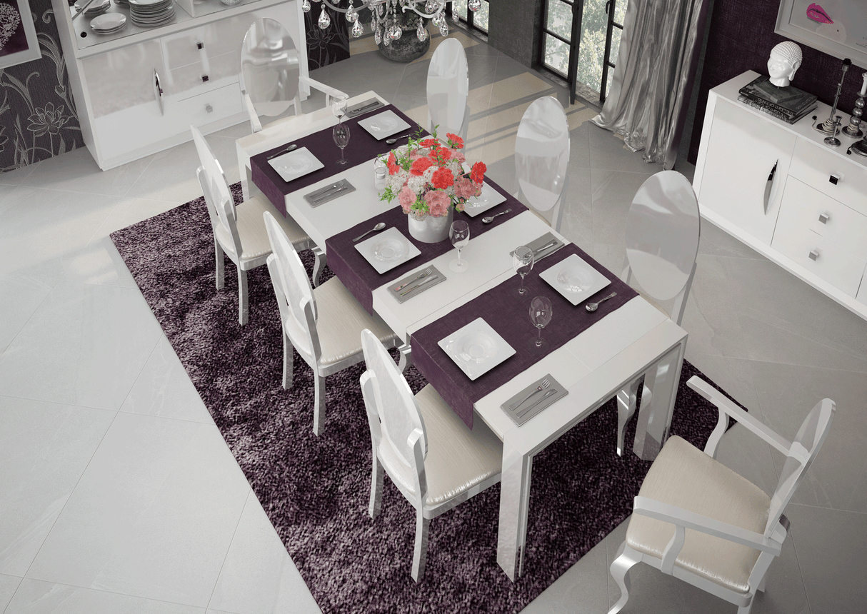 Carmen White Dining Table and 4 Chairs from ESF Furniture - Luna Furniture