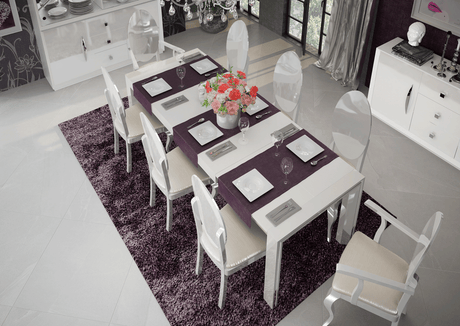 Carmen White Dining Table and 4 Chairs from ESF Furniture - Luna Furniture