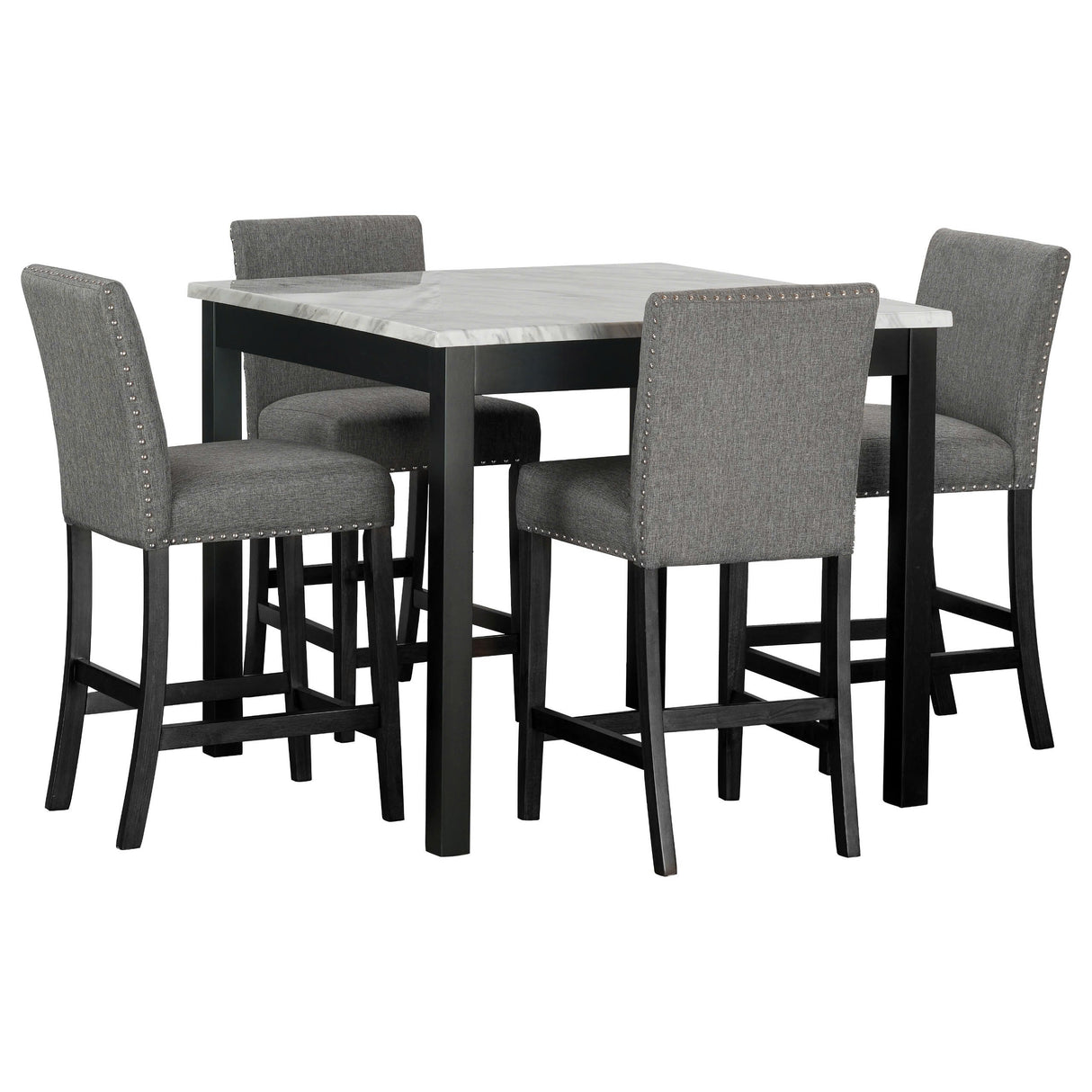 Dior Black/Linen 5-Piece Counter Height Set from Happy Homes - Luna Furniture