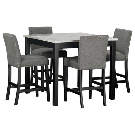 Dior Black/Linen 5-Piece Counter Height Set from Happy Homes - Luna Furniture