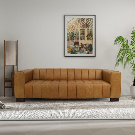 Dixon Waxy Tan Leather Sofa from Ashcroft Furniture - Luna Furniture