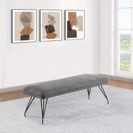 Dodson Gray Fabric Upholstered Dining Bench from Coaster - Luna Furniture
