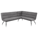 Dodson Gray Fabric Upholstered L-Shaped Nook Dining Bench from Coaster - Luna Furniture
