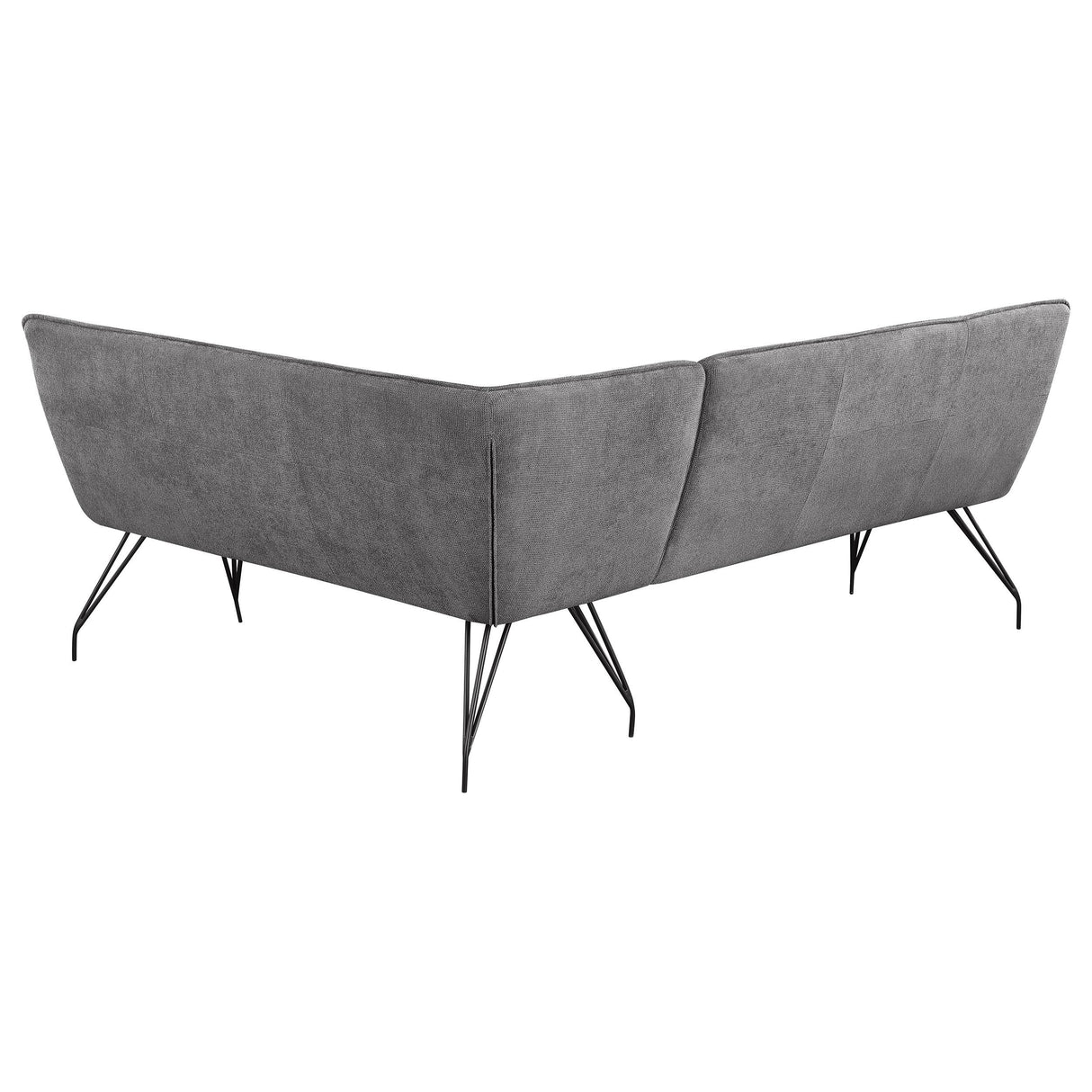 Dodson Gray Fabric Upholstered L-Shaped Nook Dining Bench from Coaster - Luna Furniture