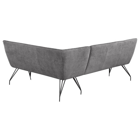 Dodson Gray Fabric Upholstered L-Shaped Nook Dining Bench from Coaster - Luna Furniture