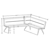 Dodson Gray Fabric Upholstered L-Shaped Nook Dining Bench from Coaster - Luna Furniture