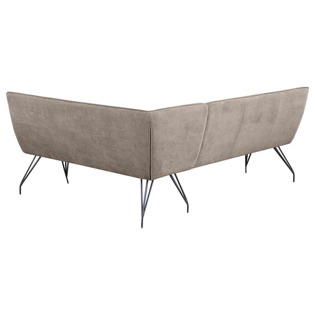 Dodson Taupe Fabric Upholstered L-Shaped Nook Dining Bench from Coaster - Luna Furniture