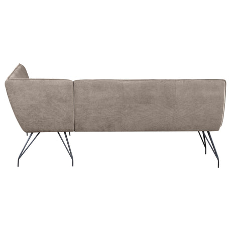 Dodson Taupe Fabric Upholstered L-Shaped Nook Dining Bench from Coaster - Luna Furniture