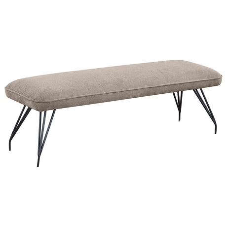 Dodson Taupe Upholstered Dining Bench from Coaster - Luna Furniture