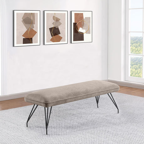 Dodson Taupe Upholstered Dining Bench from Coaster - Luna Furniture