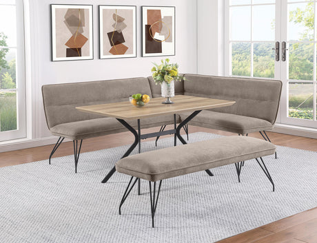 Dodson Taupe Upholstered Dining Bench from Coaster - Luna Furniture