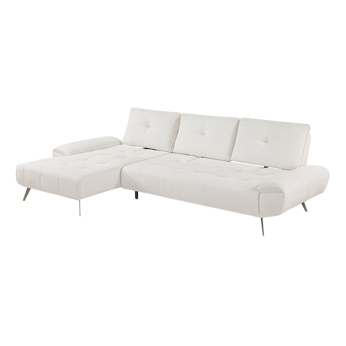 8400BEG*2LC2R (2)2-Piece Sectional with Left Chaise and Dual-position Backs for Adjustable Seat Depth from Homelegance - Luna Furniture