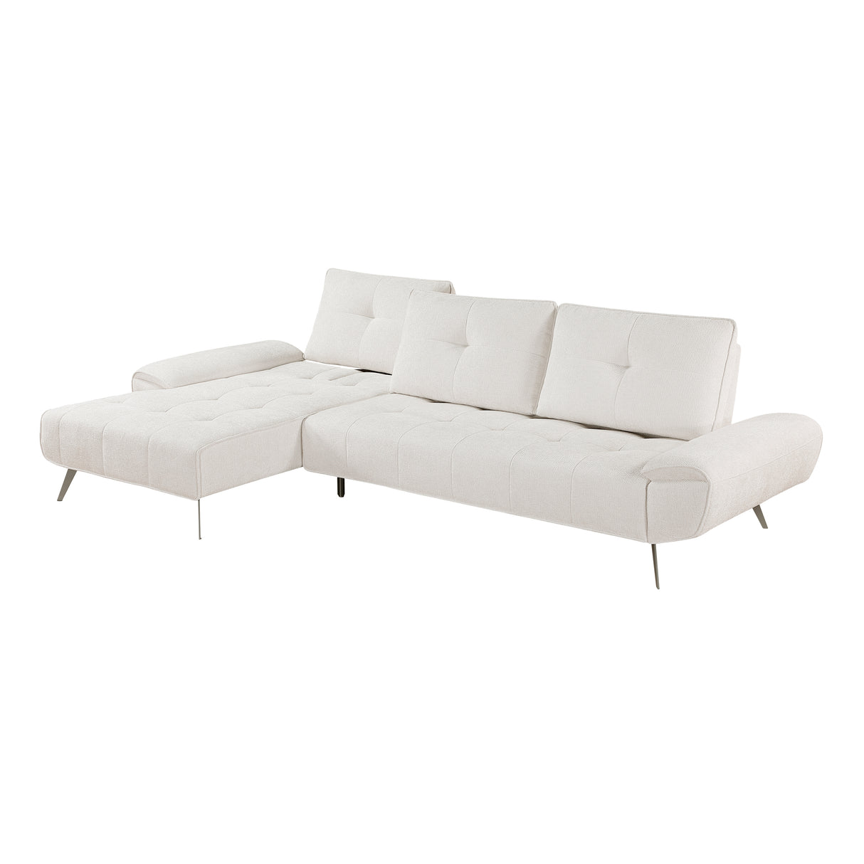8400BEG*2LC2R (2)2-Piece Sectional with Left Chaise and Dual-position Backs for Adjustable Seat Depth from Homelegance - Luna Furniture