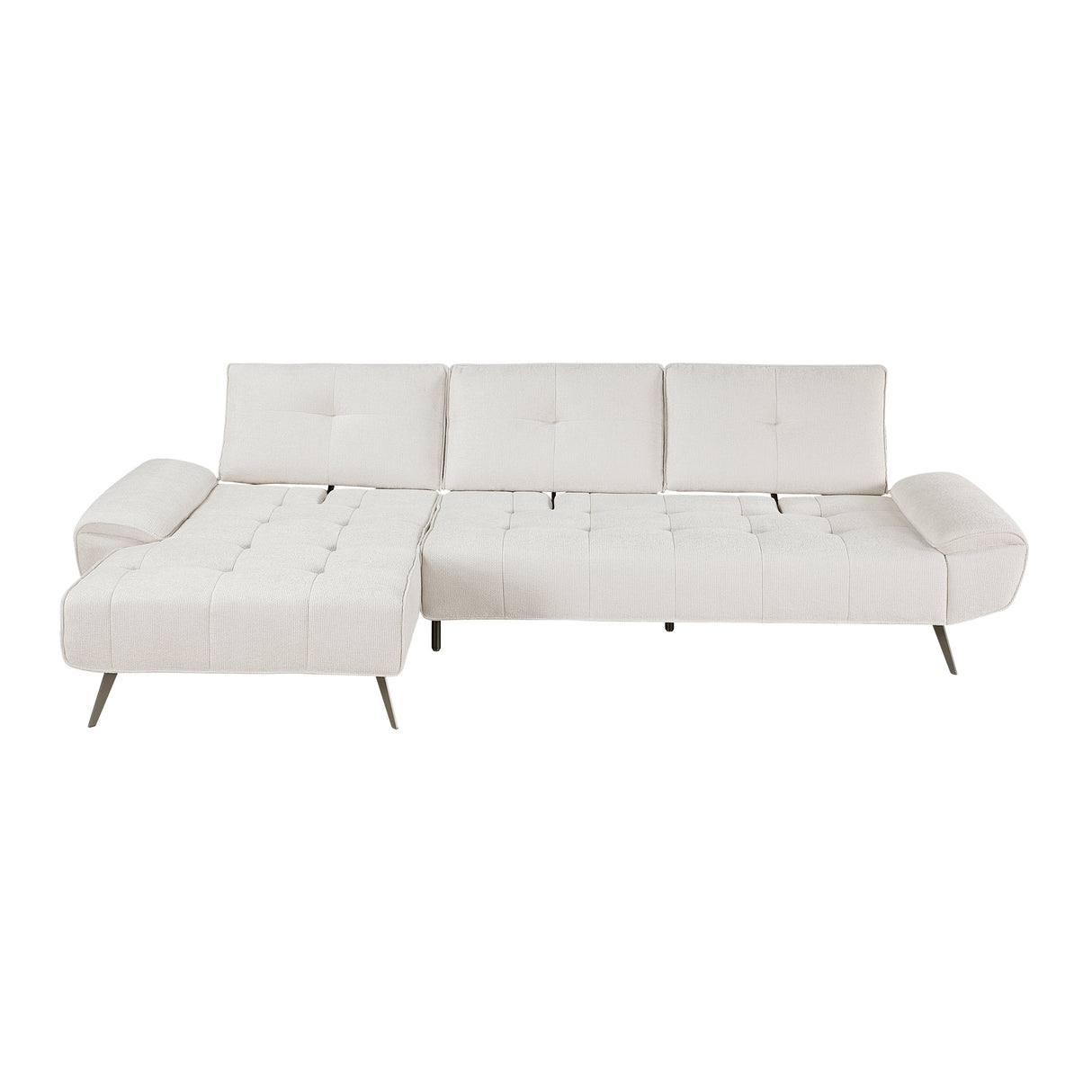 8400BEG*2LC2R (2)2-Piece Sectional with Left Chaise and Dual-position Backs for Adjustable Seat Depth from Homelegance - Luna Furniture