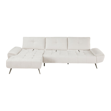 8400BEG*2LC2R (2)2-Piece Sectional with Left Chaise and Dual-position Backs for Adjustable Seat Depth from Homelegance - Luna Furniture