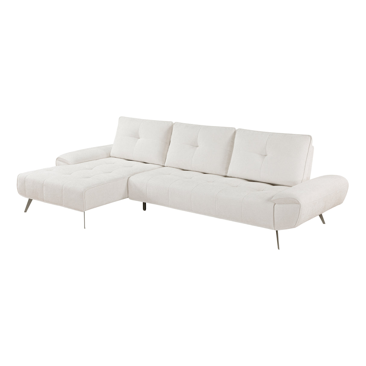 8400BEG*2LC2R (2)2-Piece Sectional with Left Chaise and Dual-position Backs for Adjustable Seat Depth from Homelegance - Luna Furniture
