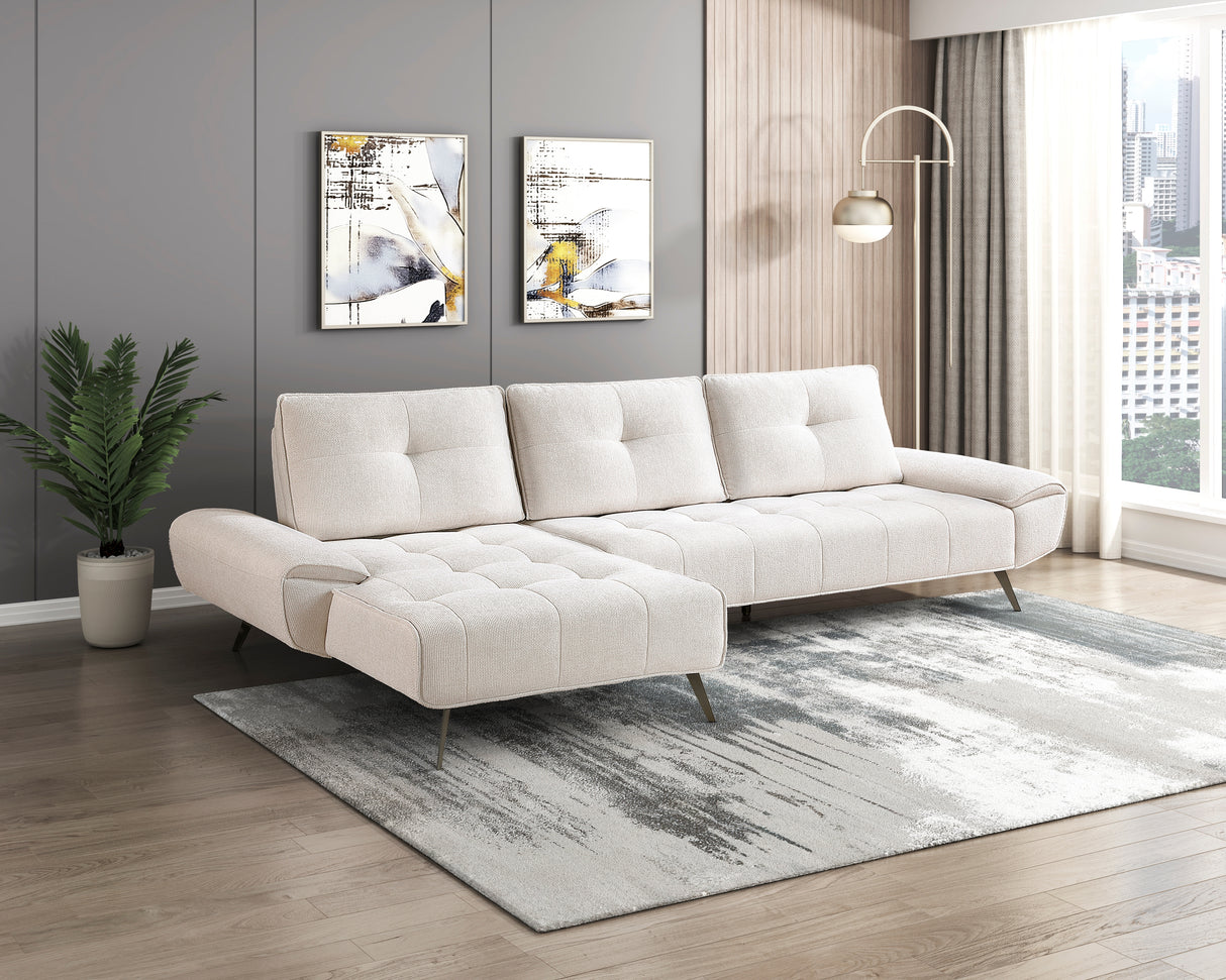 8400BEG*2LC2R (2)2-Piece Sectional with Left Chaise and Dual-position Backs for Adjustable Seat Depth from Homelegance - Luna Furniture