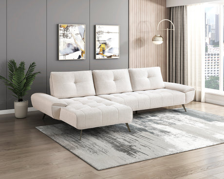 8400BEG*2LC2R (2)2-Piece Sectional with Left Chaise and Dual-position Backs for Adjustable Seat Depth from Homelegance - Luna Furniture