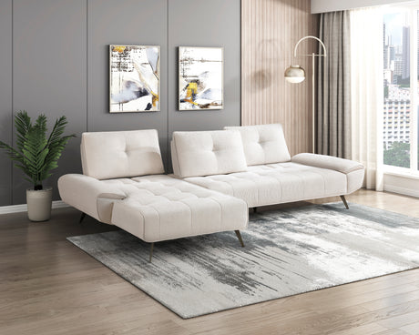 8400BEG*2LC2R (2)2-Piece Sectional with Left Chaise and Dual-position Backs for Adjustable Seat Depth from Homelegance - Luna Furniture