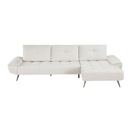 8400BEG*22LRC (2)2-Piece Sectional with Right Chaise and Dual-position Backs for Adjustable Seat Depth from Homelegance - Luna Furniture