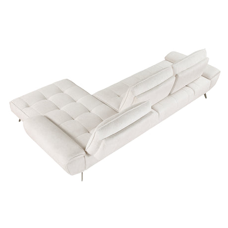 8400BEG*22LRC (2)2-Piece Sectional with Right Chaise and Dual-position Backs for Adjustable Seat Depth from Homelegance - Luna Furniture